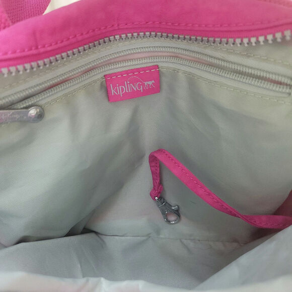 Kipling Bright Pink Nylon convertible Shoulder bag purse - Picture 7 of 9